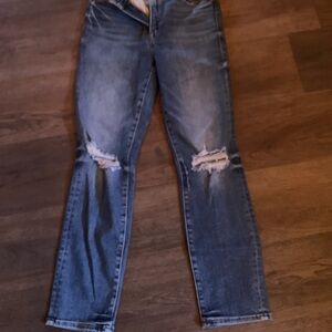 Distressed Blue Denim Jeans